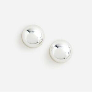 🆕 J. Crew- Over-Sized Metallic Ball Stud Earrings, Silver, NWT
